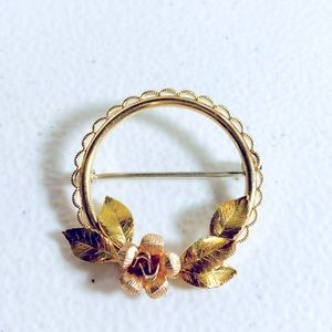 Krementz designer vintage flower 14k gold overlay